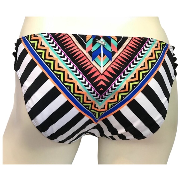 Victoria's Secret PINK Aztec Tribal Geo Ruched Sides Cheeky Swim Bottom XS - Picture 2 of 2